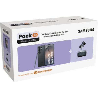 image Smartphone SAMSUNG Pack S26 Ultra Noir 256Go+Buds4 Pro Noir