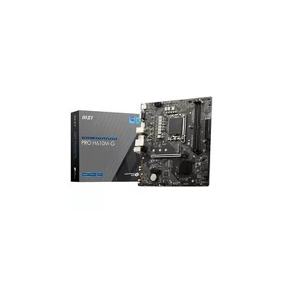 image MSI Pro H610M-G Carte mère, Micro-ATX - pour processeur Intel de 14e, 13e et 12e gén., LGA 1700 - DDR5 Memory Boost 4800MHz/MAX, PCIe 4.0 x16, M.2 Gen3
