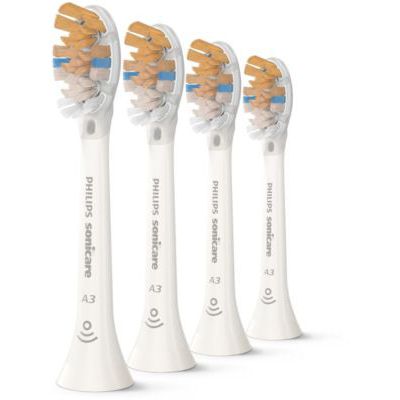 image Philips Sonicare A3 Premium tout-en-un d'origine, tête de brosse à dents électrique de rechange - lot de 4 têtes de brosse de rechange Philips Sonicare, blanc (modèle HX9094/10)
