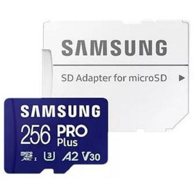 image Samsung Carte Mémoire MicroSDXC, Pro Plus MB-MD256SA/EU, 256 Go, vitesse de lecture jusqu’à 180 Mo/s, fournie avec adaptateur SD