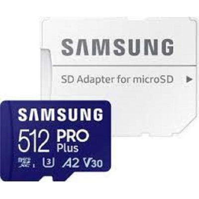 image Samsung Carte Mémoire MicroSDXC, Pro Plus MB-MD512SA/EU, 512 Go, vitesse de lecture jusqu’à 180 Mo/s, fournie avec adaptateur SD