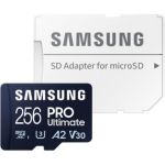 image produit Samsung Carte Mémoire MicroSDXC, PRO Ultimate MB-MY256SA/WW, 256 Go, vitesse de lecture jusqu'à 200 Mo/s, fournie avec adaptateur SD