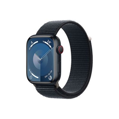 image Apple Watch Series 9 (45 mm GPS + Cellular) Smartwatch avec boîtier en Aluminium et Boucle Sport Minuit. Suivi de l’activité Physique, apps Oxygène sanguin et ECG, Neutre en Carbone