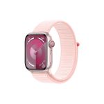 image produit Apple Watch Series 9 (41 mm GPS + Cellular) Smartwatch avec boîtier en Aluminium Rose et Boucle Sport Rose pâle. Suivi de l’activité Physique, apps Oxygène sanguin et ECG, Neutre en Carbone