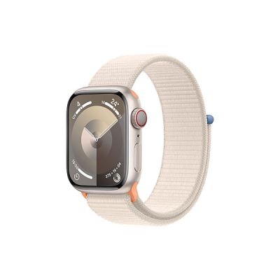 image Apple Watch Series 9 (41 mm GPS + Cellular) Smartwatch avec boîtier en Aluminium et Boucle Sport lumière stellaire. Suivi de l’activité Physique, apps Oxygène sanguin et ECG, Neutre en Carbone
