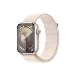 image produit Apple Watch Series 9 (45 mm GPS) Smartwatch avec boîtier en Aluminium et Boucle Sport lumière stellaire. Suivi de l’activité Physique, apps Oxygène sanguin et ECG, Neutre en Carbone
