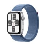 image produit Apple Watch SE (2ᵉ génération, 2023) (44 mm GPS) Smartwatch avec boîtier Aluminium Argent et Boucle Sport Bleu d’Hiver. Suivi de l’activité Physique et du Sommeil, écran Retina, Neutre en Carbone