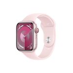 image produit Apple Watch Series 9 (45 mm GPS + Cellular) Smartwatch avec boîtier Aluminium Rose et Bracelet Sport Rose pâle (M/L). Suivi de l’activité Physique, apps Oxygène sanguin et ECGrésistance à l’Eau