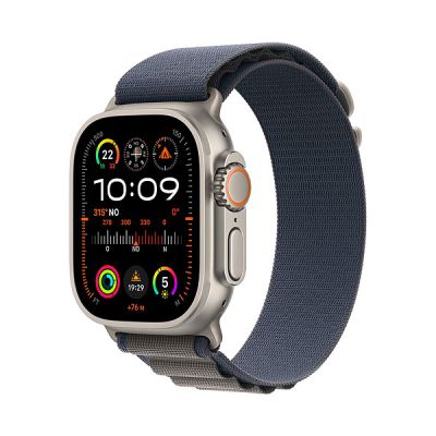 image Apple Watch Ultra 2 (49 mm GPS + Cellular) Smartwatch avec boîtier en Titane Robuste et Boucle Alpine Bleu - Small. Suivi de l’activité Physique, GPS Haute précision, Bouton Action, Neutre en Carbone