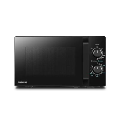 image Toshiba Four à micro-ondes 20 L MW2-MG20P(BK), 800W/1000W Grill, avec Grill Croustillant et Fonction de Cuisson Combinée, 9 Niveaux de Puissance, Ampoule LED, Dégivrage facile, Noir