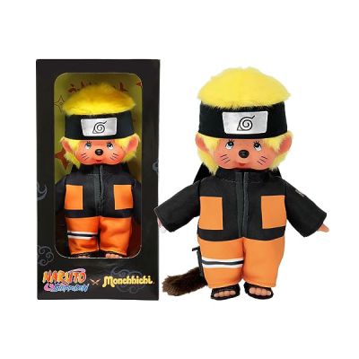 image Bandai - Monchhichi - Peluche Monchhichi Naruto Shippuden - Peluche toute douce 20 cm pour enfants et adultes - SE241088