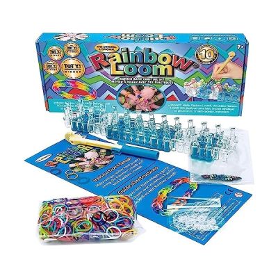 BANDAI - Rainbow Loom Original – Loisir Créatif - Fabrication de bracelets - Métier à tisser avec 600 élastiques - ‎Licence Officielle Kit breveté - Jouet Enfant 8 ans et + - CD00001