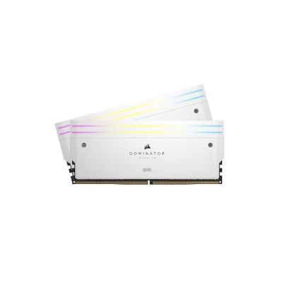 image CORSAIR Dominator Titanium RGB DDR5 RAM 32GB (2x16GB) DDR5 6600MHz CL32 Intel XMP Mémoire Informatique Compatible iCUE - Blanc (CMP32GX5M2X6600C32W)