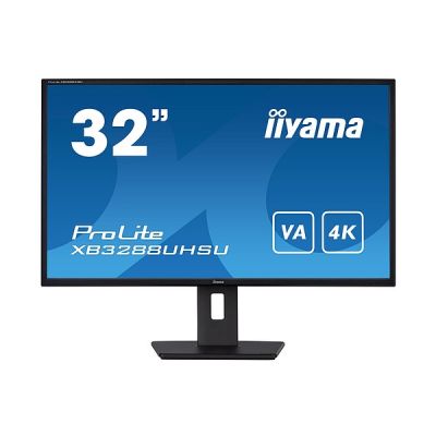 image iiyama Ecran 32 Dalle VA 4K UHD 3840x2160 3ms DisplayPort 2xHDMI 2xUSB 3.0 HPs 300cdm² FreeSync 15 cm Pied réglable en Hauteur / XB3288UHSU-B5