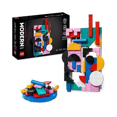 image LEGO Art Art Moderne, Créer Une Toile Murale Abstraite Colorée, Décoration pour Le Salon ou la Chambre, Activité Manuelle pour Adultes et Adolescents, Cadeau pour Femmes et Hommes 31210