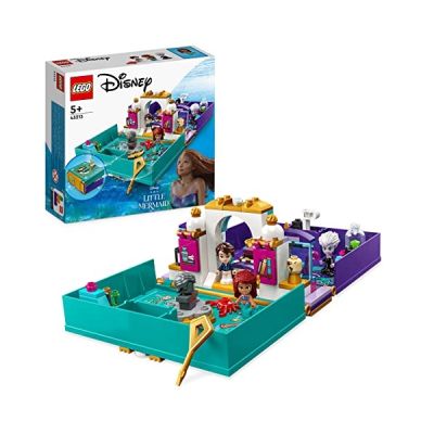 LEGO 43213 Disney Princess Le Livre d’Histoire : La Petite Sirène, Jouet avec Ariel, Prince Eric et Ursula Micro-Poupées et Figurine Sébastien, Set Film 2023, pour Enfants, Filles, Garçons Dès 5 Ans