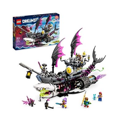 LEGO DREAMZzz Nachtmerrie haaienschip, Speelgoed Piratenschip met 2 Bouwopties, Bouwpakket voor Kinderen met Mateo, Izzie, Nova & Nachtmerriekoning Fuguren, Cadeau voor Jongens en Meisjes 71469