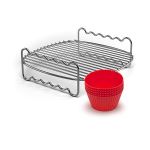 image produit Philips HD9904/01 set d'accessoires de cuisson, Grille double niveau, moules à muffin pour Philips AirFryer - livrable en France