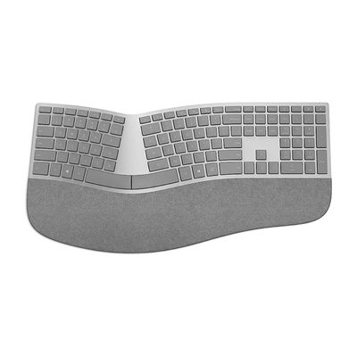 image Microsoft – Surface Ergonomic Keyboard – Clavier sans fil Bluetooth ergonomique compatible Windows et macOS (Clavier AZERTY français) – Gris (3RA-00004)