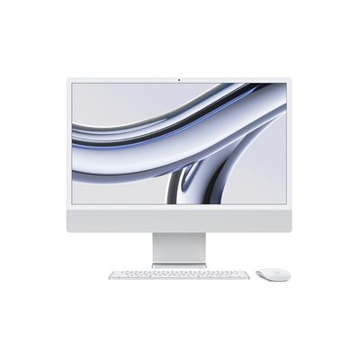 image iMac Apple iMac 24'' 256 Go SSD 16 Go RAM Puce M3 CPU 8 coeurs GPU 10 coeurs Argent Nouveau