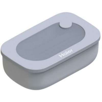 image Haier Lunch Box Hermétique à 2 compartiments, Lavable au Lave-vaisselle, peut se chauffer au Micro-ondes, Utilisable au Réfrigérateur, au Congélateur, dimensions 12,2x12,2x6,8 cm