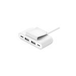 image produit Hub Belkin BoostCharge 4 ports 2 USB C et 2 USB A avec câble de 2 m Blanc