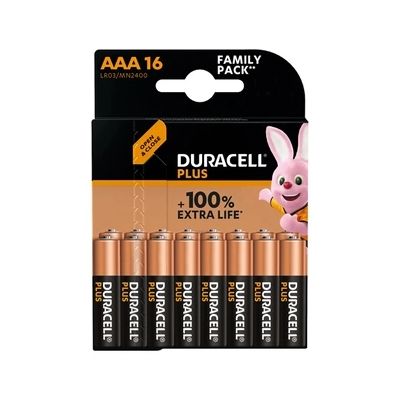 image Piles Duracell PACK DE 16 PILES AAA PLUS 100% OFFRE SPECIALE