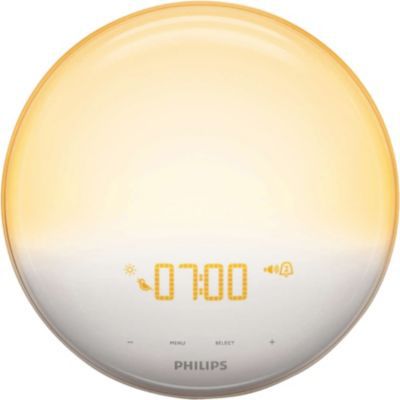 image Philips Eveil Lumière - HF3531/01 - Radio réveil lumineux avec fonction veilleuse et guide de nuit et port USB