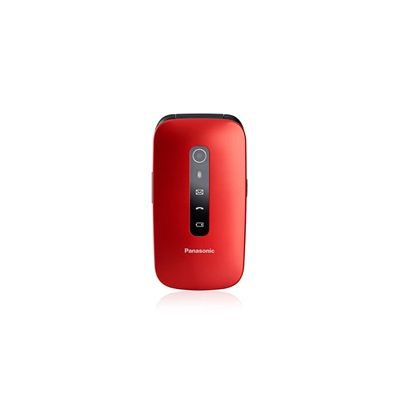 image Panasonic KX-TU550EXR Téléphone Portable à Clapet, 4G, Appareil Photo 1,2MP, avec Grand Écran 2,8", 300 Heures d'Autonomie en Veille, Rouge