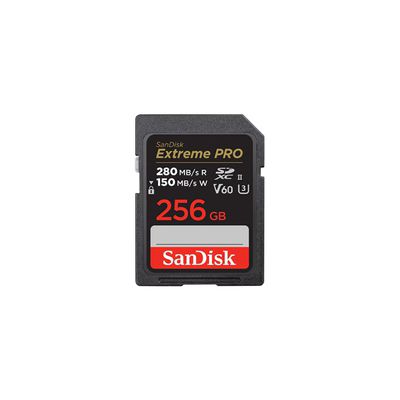 image SanDisk 256GB Extreme PRO carte SDXC jusqu'à 280 Mo/s UHS-II Class 10 U3 V60