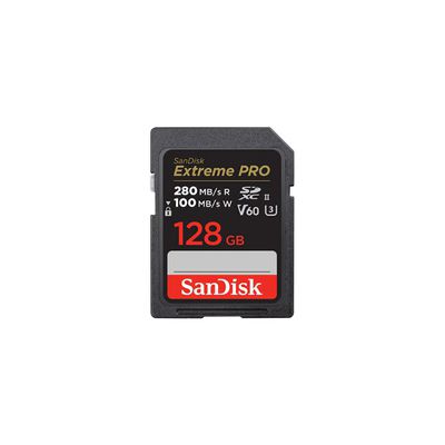 image SanDisk 128GB Extreme PRO carte SDXC jusqu'à 280 Mo/s UHS-II Class 10 U3 V60
