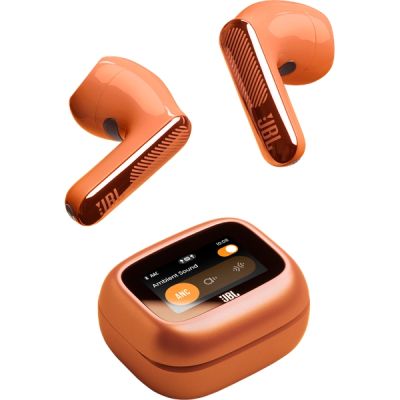 image JBL Live Flex 4, Écouteurs sans Fil avec Réduction de Bruit Adaptative, 40 h d’autonomie, Son JBL Signature Haute résolution, Étanchéité IP54, Smart Charging Case, Orange