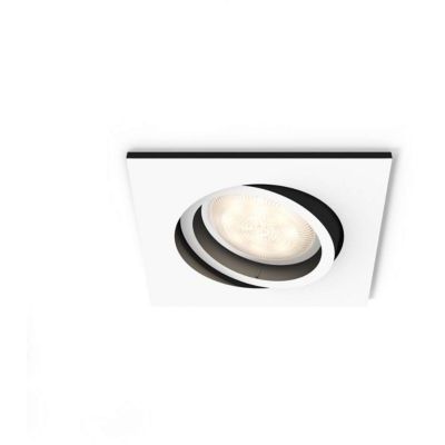 image Philips Hue Luminaire télécommandé Spot encastré MILLISKIN Carré Blanc - Fonctionne avec Alexa