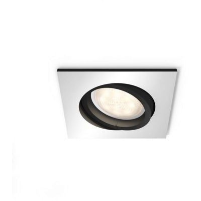 image Philips Hue Luminaire télécommandé Spot encastré MILLISKIN Carré Chrome - Fonctionne avec Alexa