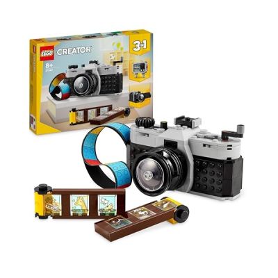 image LEGO Creator 3-en-1 L’Appareil Photo Rétro, Jouet avec 3 Modèles pour Filles et Garçons, Déco de Bureau et de Chambre, Transformable en Téléviseur ou Caméra Vidéo, Cadeau Enfants Dès 8 Ans 31147