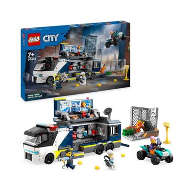 image Lego City Le Laboratoire de Police Scientifique Mobile, Cadeau pour Garçons et Filles Dès 7 Ans, Jouet de Quad avec Minifigurines d'Agents, Scientifique et Voleurs, Jeu de Rôles 60418