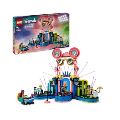 image LEGO Friends Le Spectacle Musical de Heartlake City, Jouet Musical pour Enfants avec 4 Figurines Andrea, Scène et Instruments, Cadeau pour Filles et Garçons dès 7 Ans 42616