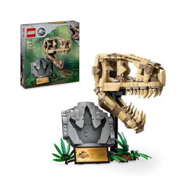 image LEGO Jurassic World Les Fossiles de Dinosaures Le Crâne du T. Rex, Jouet de Dinosaure à Construire, Déco pour la Chambre d'enfant, Squelette avec Empreinte, Cadeau pour Garçons et Filles 76964