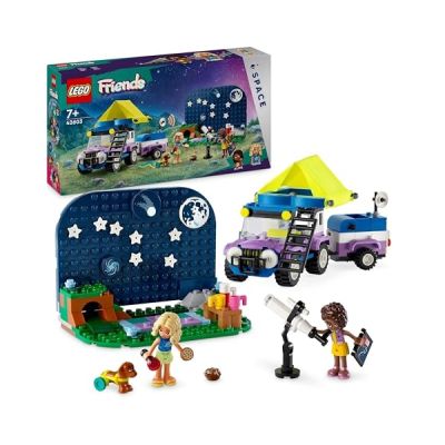 LEGO Friends Le Camping-Car d’Observation des Étoiles, Jouet pour Enfants, Filles et Garçons Dès 7 Ans avec Figurines Animales Hérisson et Chien, Plus Mini-Poupées Nova et Aliya et Télescope 42603