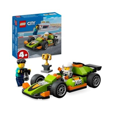 LEGO 60399 City La Voiture de Course Verte, Jouet pour Garçons et Filles des 4 Ans, avec Photographe et Pilote