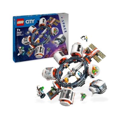 image Lego City La Station Spatiale Modulaire, Jouet avec Navette et Laboratoire, Cadeau d'anniversaire pour Enfants Dès 7Ans, Exploration de l'espace avec 6 Minifigurines d'Astronautes 60433