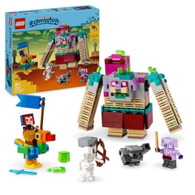 LEGO 21257 Minecraft Legends L’Attaque du Dévoreur, Jouet de Construction de Personnage, Set avec Figurines de Héros, Cadeau pour Garçons et Filles Dès 8 Ans