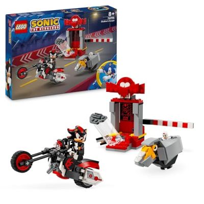 LEGO Sonic The Hedgehog Shadow The Hedgehog Escape, Motorbike Toy for Kids, Boys & Girls Aged 8 Plus with Buildable Lab, Badnik Rhinobot & Clucky Video Game Character Figures, Gifts for Gamers 76995
