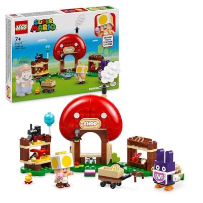 LEGO Super Mario Ensemble d’Extension Carottin et la Boutique Toad, Jouet pour Garçons, Filles et Enfants Dès 6 Ans, Jeu Éducatif avec 2 Figurines Dont Le Toad Jaune, Cadeau pour Gamers 71429