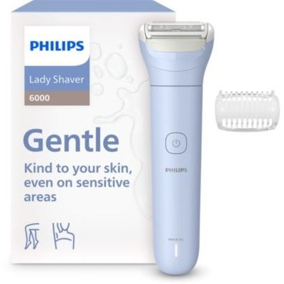 image Philips Lady Shaver série 6000 – rasoir électrique sans fil, utilisation sur peau sèche ou mouillée, système de rasage à 3 lames, pour les jambes et le corps, autonomie de 80 min, modèle BRL127/00