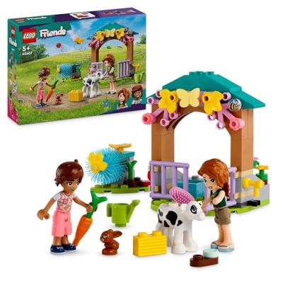 LEGO Friends L’Étable du Veau d’Autumn, Jouet de Ferme avec Animaux pour Enfants, Set avec 2 Figurines de Lapin et de Vache, Cadeau pour Filles et Garçons Dès 5 Ans 42607