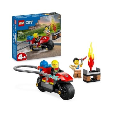 LEGO City La Moto d’Intervention Rapide des Pompiers, Jouet de Véhicule et Scène d'urgence Incendie, 2 Minifigurines INCL. Pompière, Cadeau pour Garçons et Filles Dès 4 Ans, Jeu Imaginatif 60410
