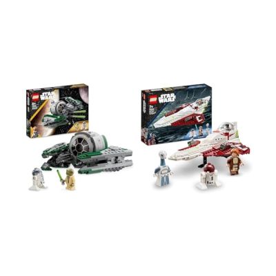 image LEGO Star Wars Yoda's Jedi Starfighter, Bouwbaar Speelgoed voor Kinderen, The Clone Wars Voertuig met Meester Yoda Minifiguur, Lichtzwaard en Droid R2-D2 Figuur, Cadeau voor Jongens en Meisjes 75360