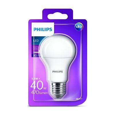 image PHILIPS Ampoule standard LED 5,5-40W E27, intensité variable, blanc chaud - L'unité