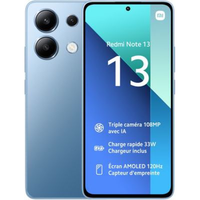 image XIAOMI REDMI NOTE 13 8/256G 4G Blue, Ecran 6.67'', Smartphone Débloqué, Batterie mAh 5000, Mémoire ROM 256GO,RAM 8GO, Android 13, Processeur Snapdragon® 685, Gravure en 6nm, huit-coeurs jusqu’à 2,8GHz